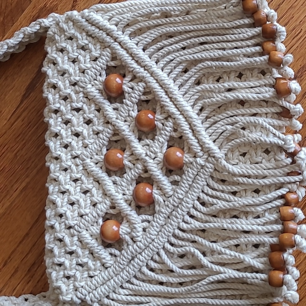 Handcrafted Boho Macrame Shoulder Bag - image 5